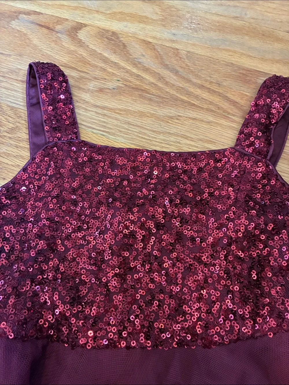 The Children's Place Burgundy Sequin Dress (Size 5)